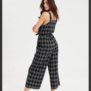 American Eagle Outfitters Other - Black plaid tie front jumpsuit American Eagle Outfitters Other - Black plaid tie front jumpsuit